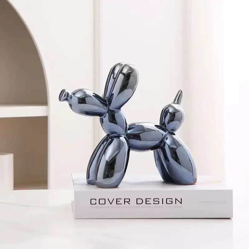 Mini Ceramic Balloon Dog Sculpture – 11cm Modern Art Décor