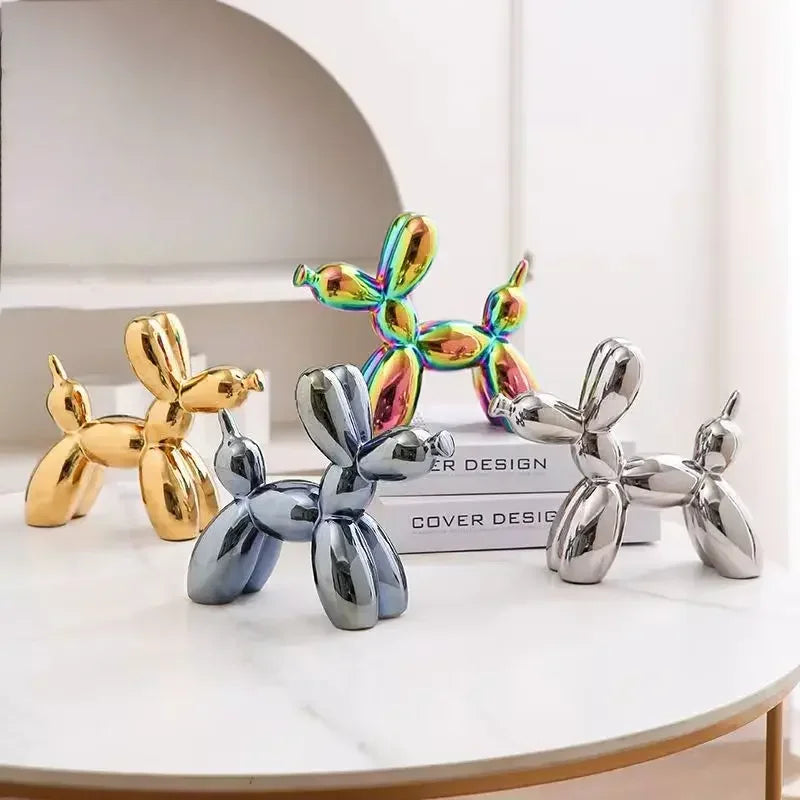 Mini Ceramic Balloon Dog Sculpture – 11cm Modern Art Décor