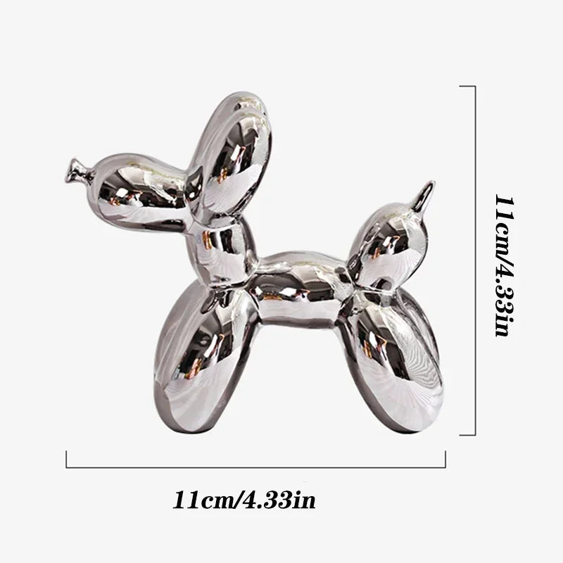 Mini Ceramic Balloon Dog Sculpture – 11cm Modern Art Décor