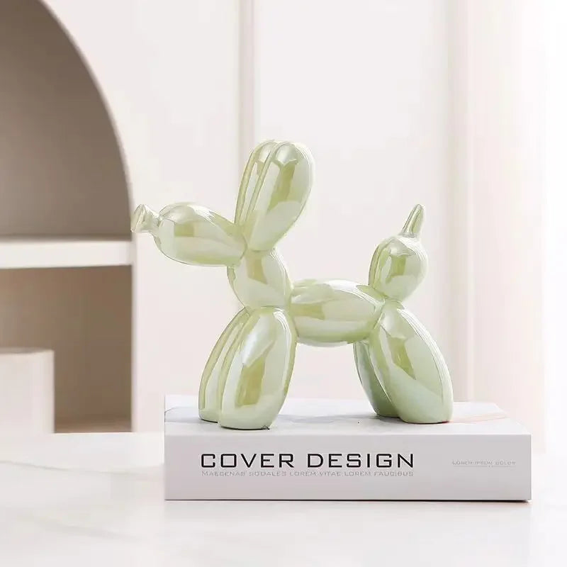 Mini Ceramic Balloon Dog Sculpture – 11cm Modern Art Décor