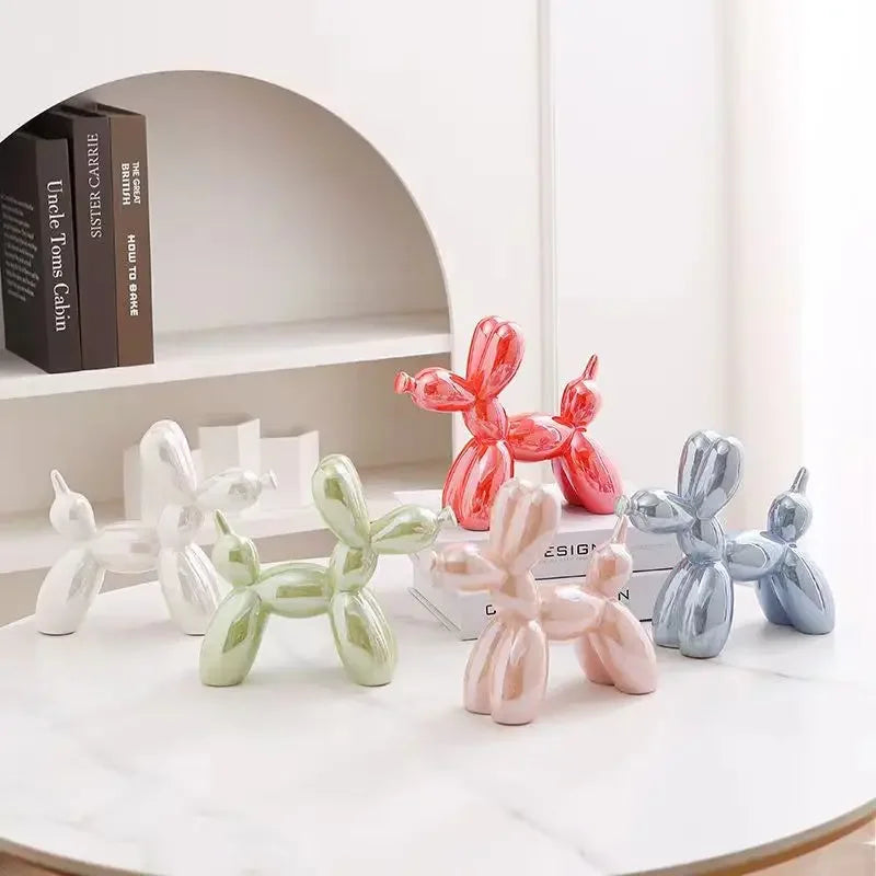 Mini Ceramic Balloon Dog Sculpture – 11cm Modern Art Décor