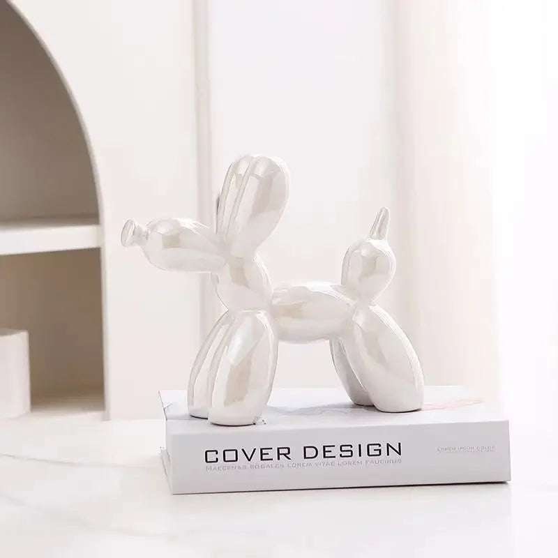 Mini Ceramic Balloon Dog Sculpture – 11cm Modern Art Décor