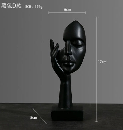 Nordic Abstract Resin Statue – Modern Desktop Décor