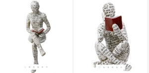 Nordic Thinker Resin Statue – Reading Woman Home Décor