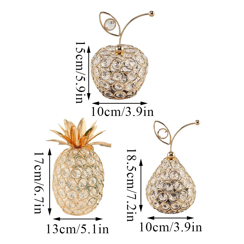 Creative Crystal Fruit Ornament – Elegant Home & Desktop Decoration