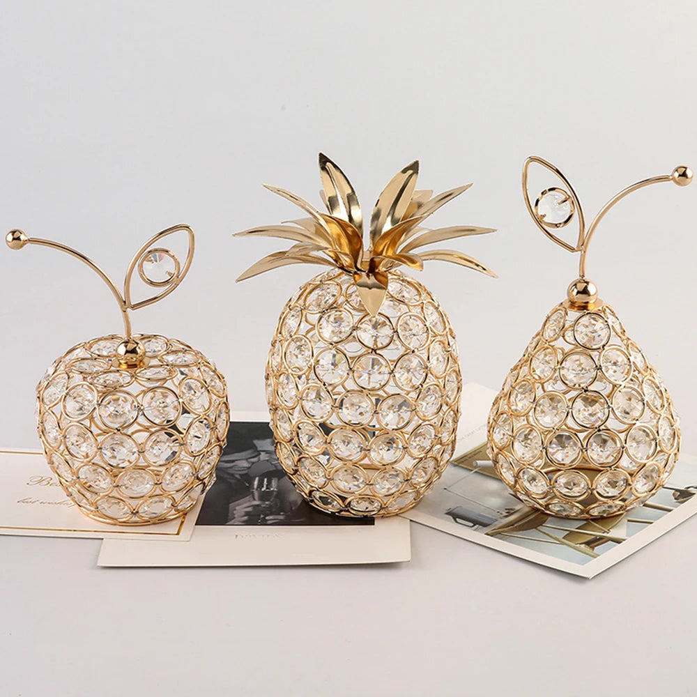 Creative Crystal Fruit Ornament – Elegant Home & Desktop Decoration