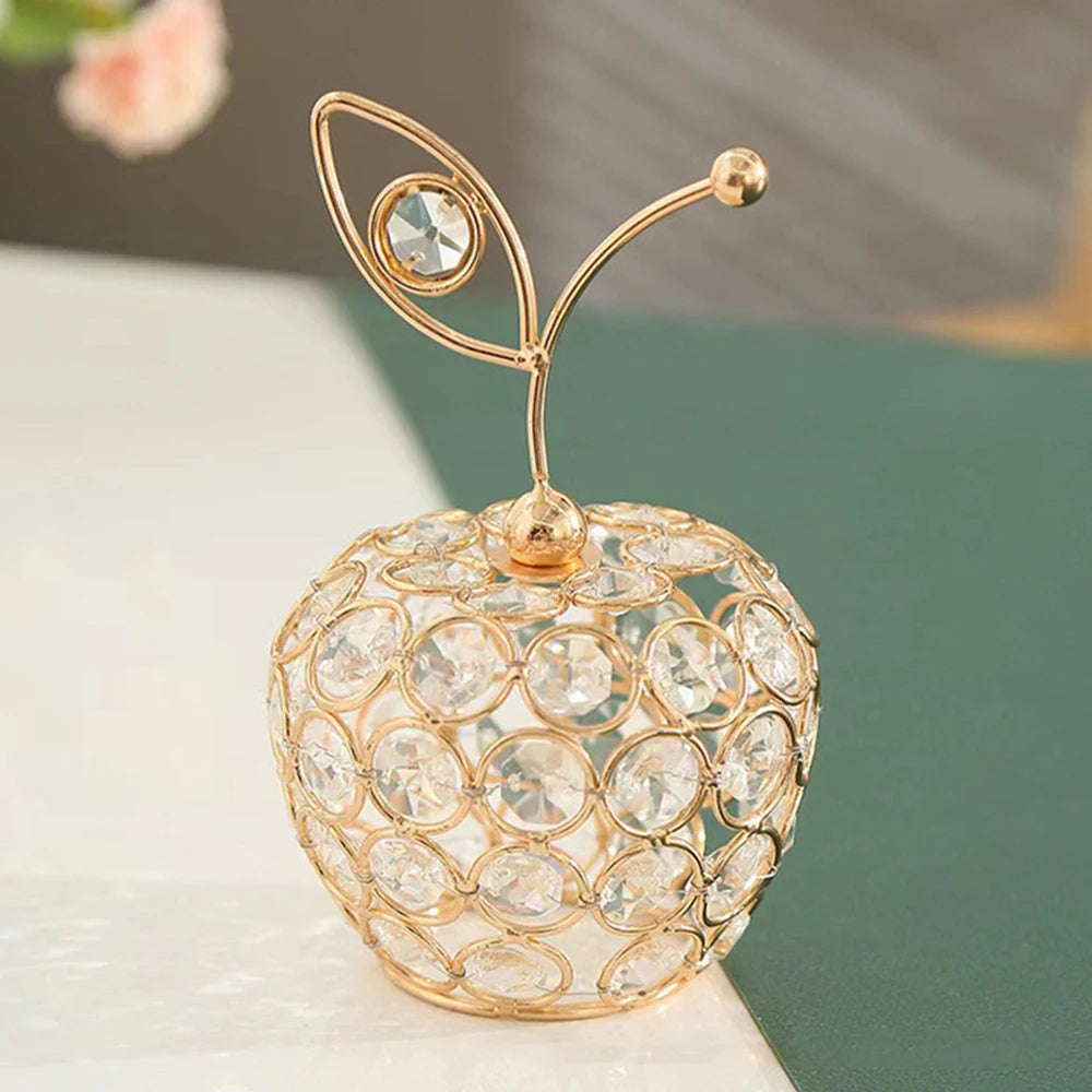 Creative Crystal Fruit Ornament – Elegant Home & Desktop Decoration