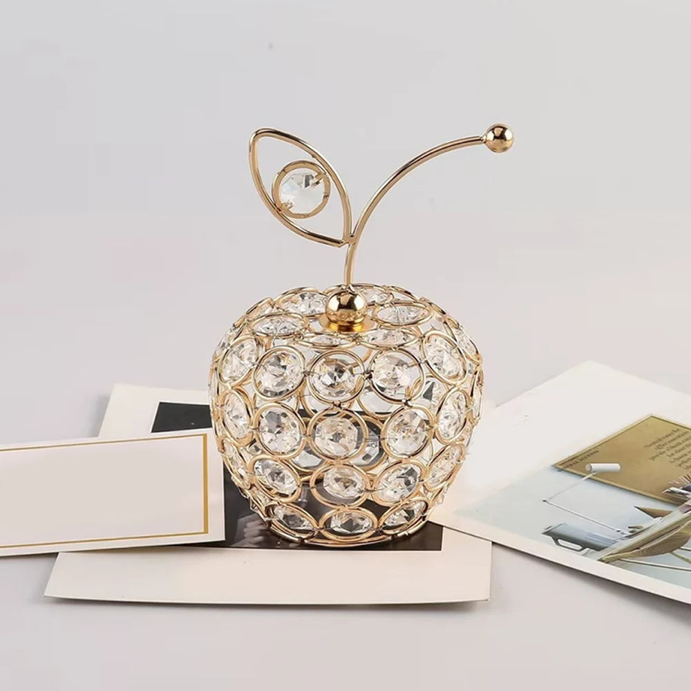 Creative Crystal Fruit Ornament – Elegant Home & Desktop Decoration