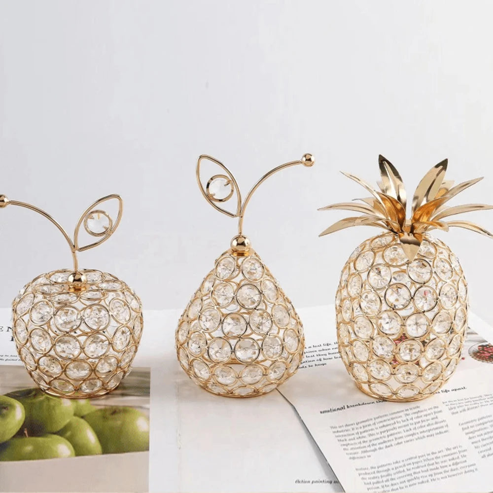 Creative Crystal Fruit Ornament – Elegant Home & Desktop Decoration
