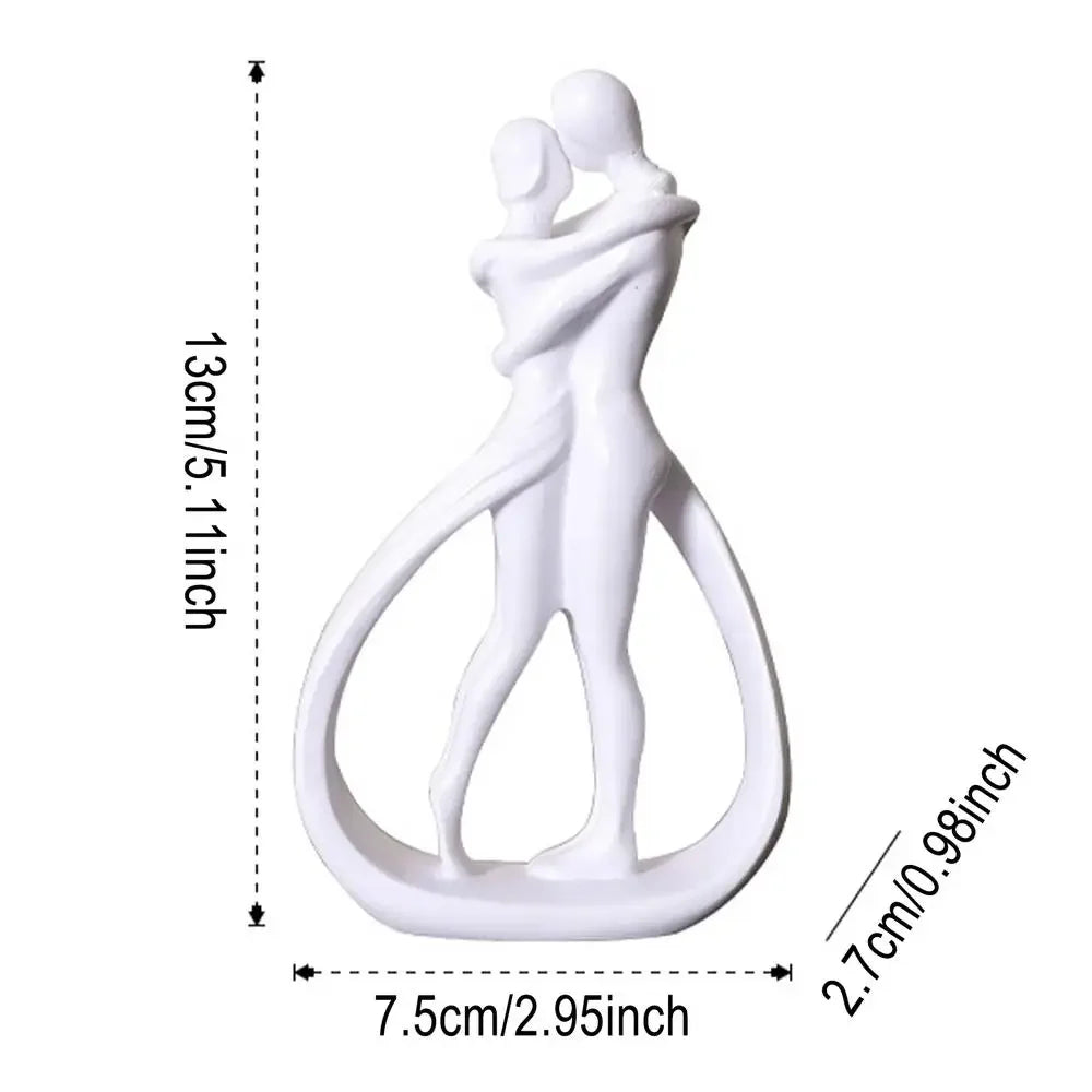 Abstract Hugging Couple Resin Sculpture – Modern Home Décor