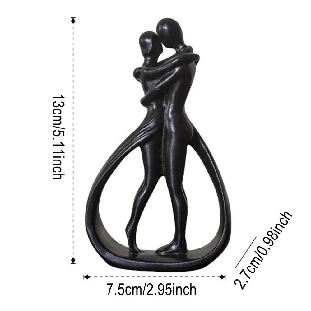 Abstract Hugging Couple Resin Sculpture – Modern Home Décor