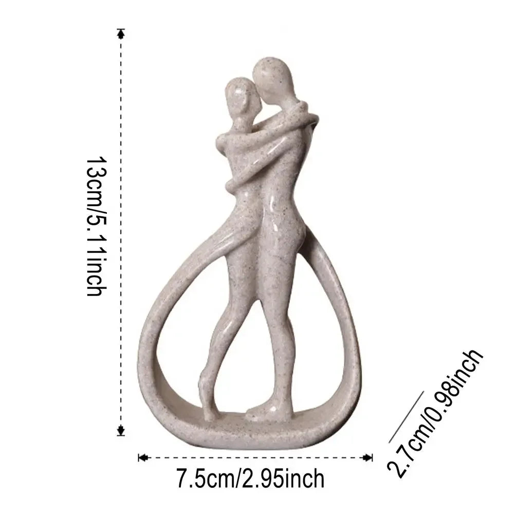 Abstract Hugging Couple Resin Sculpture – Modern Home Décor