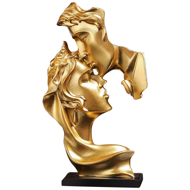 Mini Resin Lovers Statue Figurine – Kissing Posture