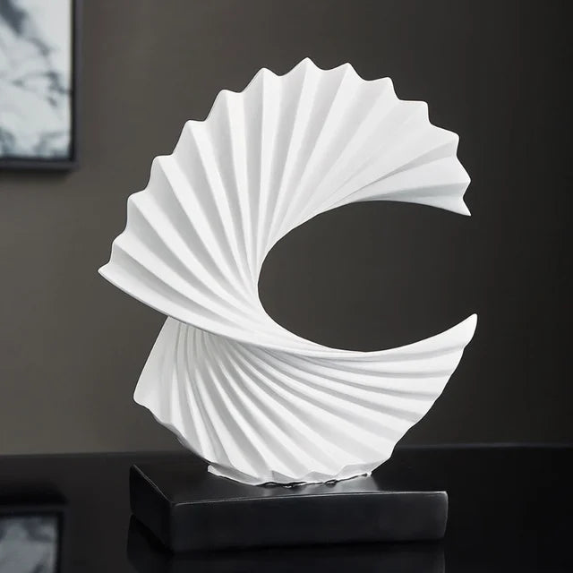 Abstract Resin Sculpture – Modern Golden Decorative Statue