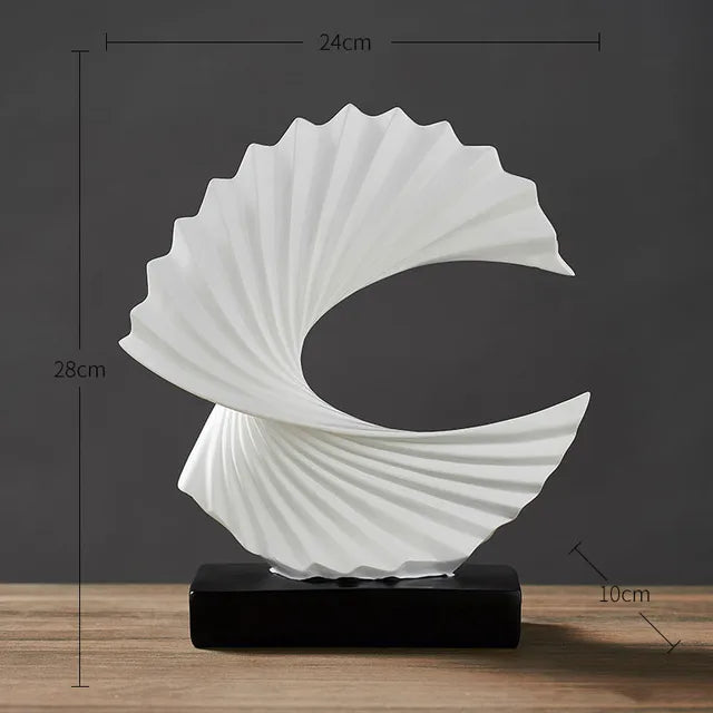Abstract Resin Sculpture – Modern Golden Decorative Statue