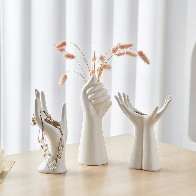 Modern Hand Ceramic Vase – Decorative Flowerpot