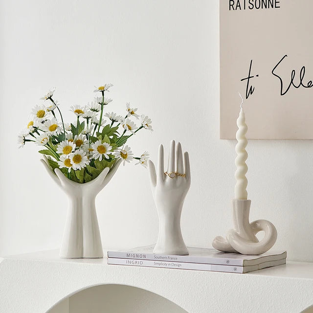 Modern Hand Ceramic Vase – Decorative Flowerpot