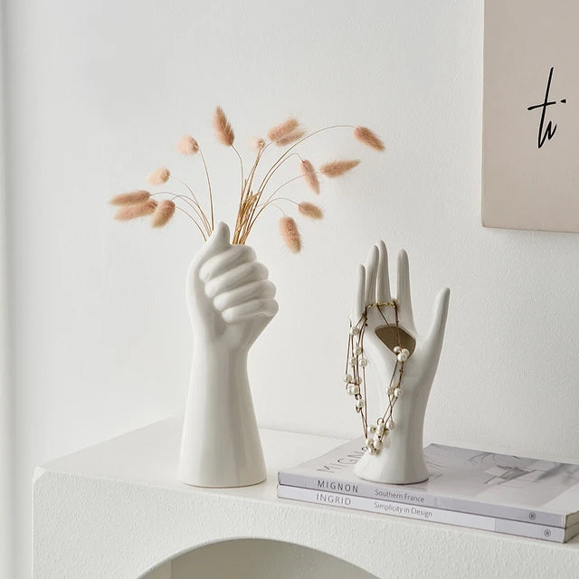 Modern Hand Ceramic Vase – Decorative Flowerpot
