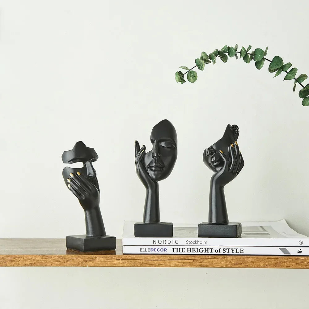 Nordic Abstract Resin Statue – Modern Desktop Décor