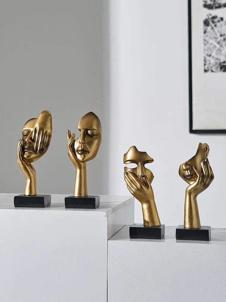 Nordic Abstract Resin Statue – Modern Desktop Décor