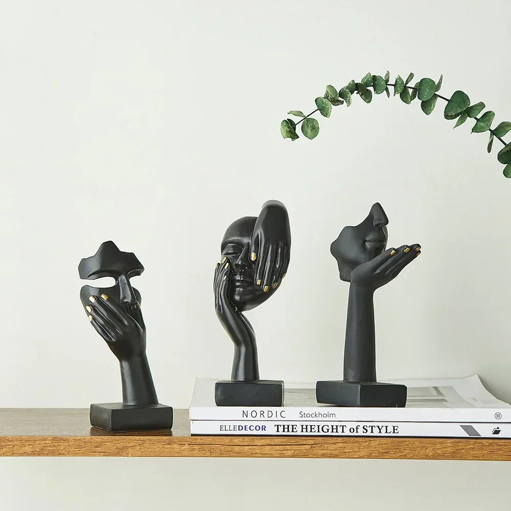 Nordic Abstract Resin Statue – Modern Desktop Décor